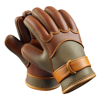 extraordinary minimalist Leather Work Gloves with Stitching Detail Isolated professional png