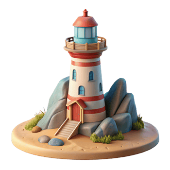 dramatic artistic Lighthouse Coastal Scene Transparent exclusive png