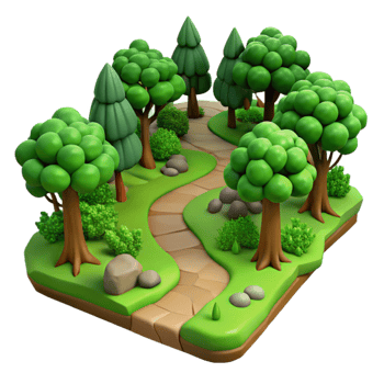 elegant traditional Lush Green Forest Path with Sunlight Filtering Through Transparent Background detailed png