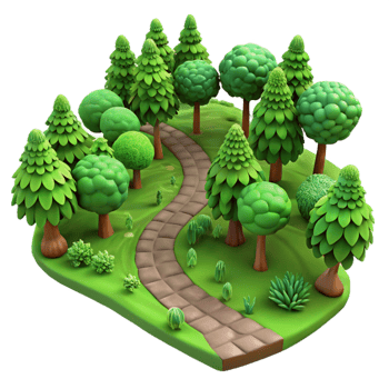 stunning traditional Lush Green Forest Path with Sunlight Filtering Through Transparent Background original png