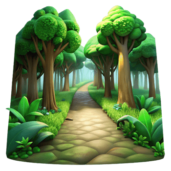 elegant modern Lush Green Forest Path with Sunlight Filtering Through Transparent Background exclusive png