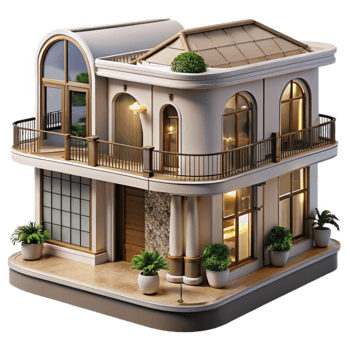 magnificent modern Luxury Apartment with Balcony Isolated high quality png
