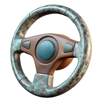 serene minimalist Luxury Car Interior Steering Wheel Cutout Element detailed png