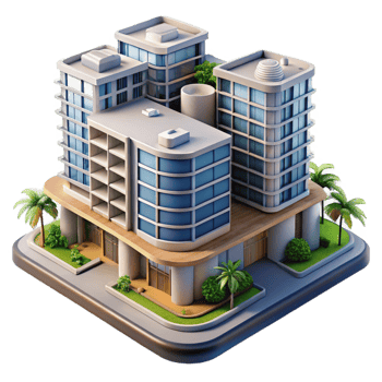 vibrant artistic Luxury Condo with City View Isolated 4K png