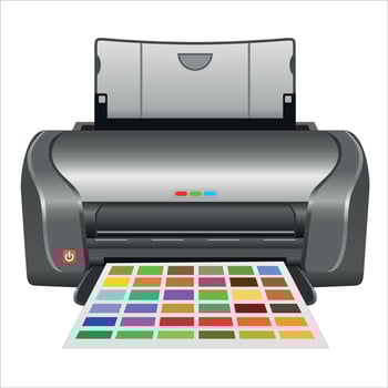 inkjet office printer on white background vector