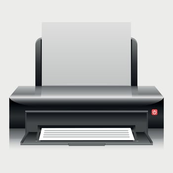 multifunctional inkjet office printer on white background vector
