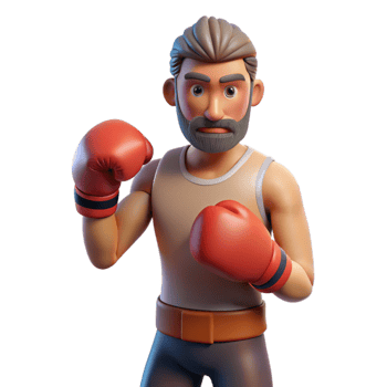 wonderful creative Man Boxing with Gloves Isolated genuine png