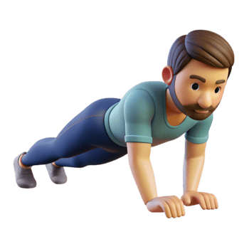 elegant rustic Man Doing Plank Exercise Isolated Cutout exclusive png