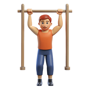magnificent abstract Man Doing Pull Ups Front View Isolated Cutout high quality png