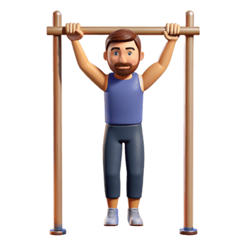 wonderful creative Man Doing Pull Ups Front View Isolated Cutout 4K png