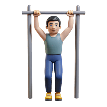 extraordinary classic Man Doing Pull Ups Front View Isolated Cutout detailed png
