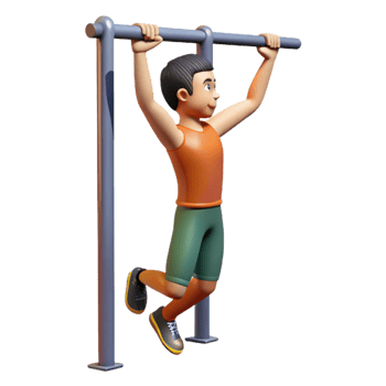 magnificent abstract Man Doing Pull Ups Front View Isolated Cutout professional png