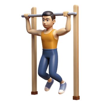 magnificent abstract Man Doing Pull Ups Front View Isolated Cutout 4K png