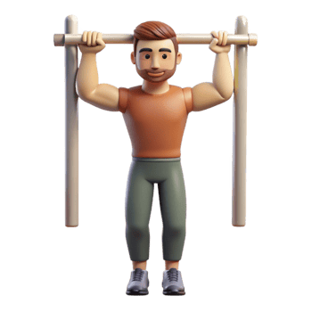 stunning artistic Man Doing Pullups Wide Grip Isolated 4K png