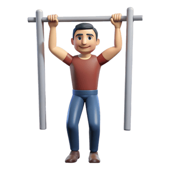 beautiful artistic Man Doing Pullups Wide Grip Isolated professional png