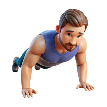 wonderful vintage Man Doing Push Ups Side View Transparent Background high quality png