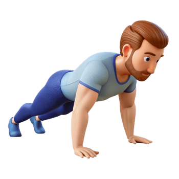 stunning rustic Man Doing Push Ups Side View Transparent Background genuine png
