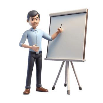 wonderful abstract Man Giving Presentation on Laptop Isolated genuine png