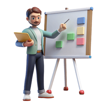stunning minimalist Man Giving Presentation on Laptop Isolated genuine png