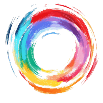Colorful circular brush stroke on a transparent background showcasing vibrant hues for artistic expression, scribble colorful circle brush stroke isolated on transparent background png
