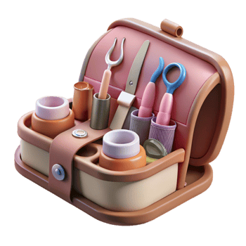 serene creative Manicure Set Professional Tools Isolated detailed png