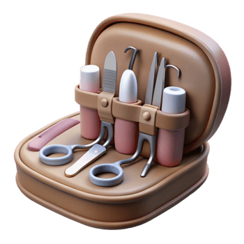 elegant traditional Manicure Set Professional Tools Isolated high quality png