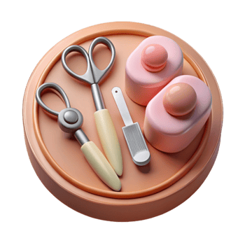 elegant creative Manicure Tools Set Top View Transparent Cutout authentic png