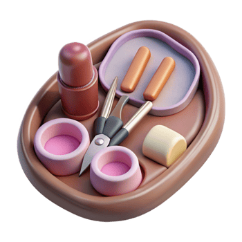beautiful modern Manicure Tools Set Top View Transparent Cutout genuine png