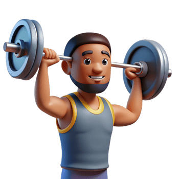 elegant contemporary Man Lifting Barbell Overhead Cutout authentic png