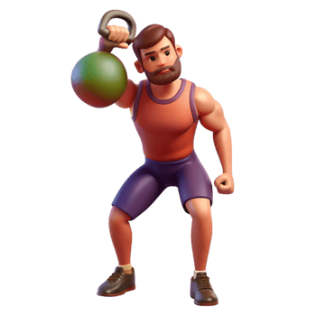 stunning contemporary Man Lifting Kettlebell Isolated Cutout high quality png