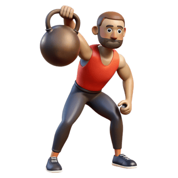 dramatic abstract Man Lifting Kettlebell Isolated Cutout original png