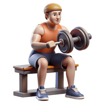 vibrant abstract Man Lifting Weights on Bench Isolated high resolution png