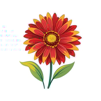 Gaillardia Flower Design with Bright Colors vector