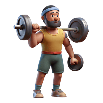 wonderful rustic Man Lifting Weights Isolated exclusive png