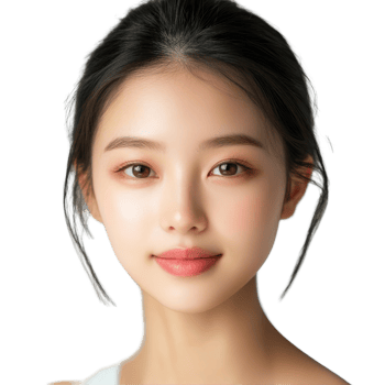Beautiful young Asian woman with a natural look in a studio setting showcasing healthy skin and radiant features, Studio shot Beautiful young Asian woman with clean fresh png