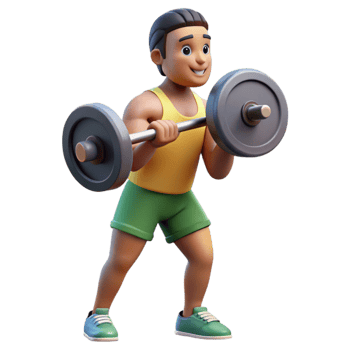 stunning traditional Man Lifting Weights Side View Isolated high resolution png