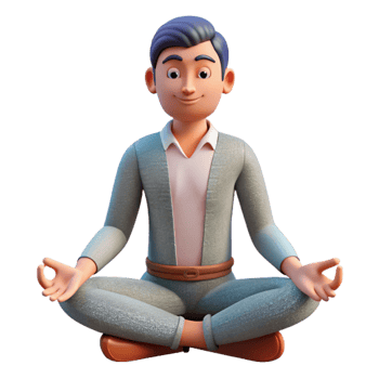 impressive vintage Man Meditating Lotus Pose Transparent Background professional png