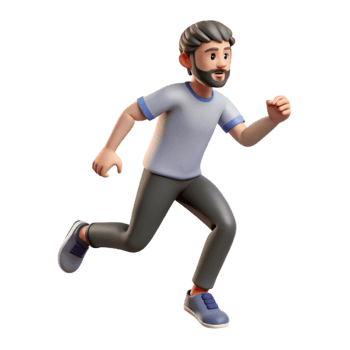 extraordinary minimalist Man Running Forward Motion Blur Isolated premium png