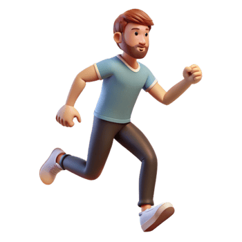 dramatic traditional Man Running Forward Motion Blur Isolated genuine png