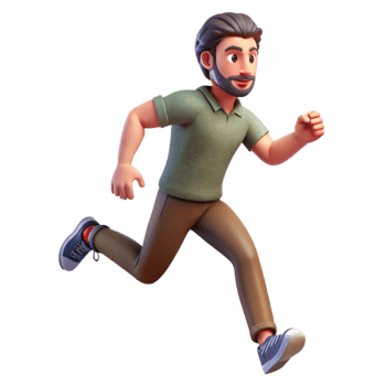 stunning traditional Man Running Forward Motion Blur Isolated high quality png