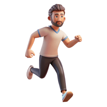 extraordinary rustic Man Running Front View Isolated Cutout professional png