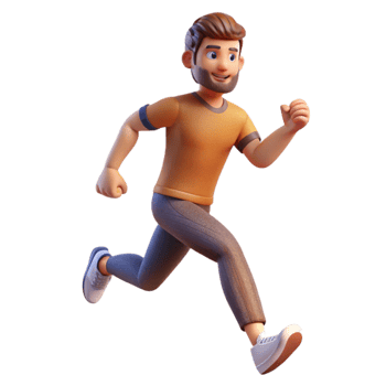 extraordinary creative Man Running Front View Isolated Cutout authentic png