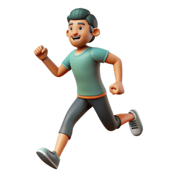 beautiful artistic Man Running Marathon Isolated detailed png