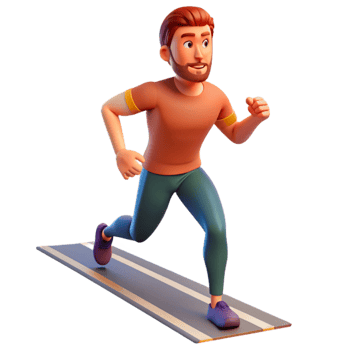 vibrant vintage Man Running on Track Transparent Background genuine png