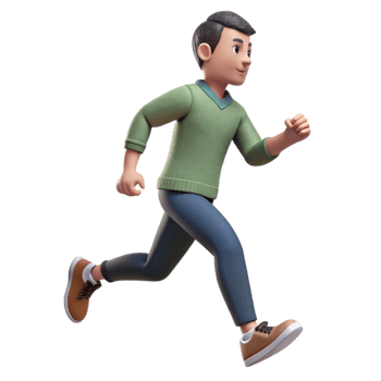 magnificent traditional Man Running Track Side View Isolated premium png