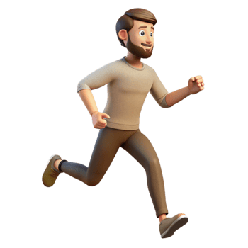 vibrant classic Man Running Track Side View Isolated professional png