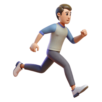 beautiful contemporary Man Running Track Side View Isolated original png