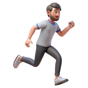 serene vintage Man Running Track Side View Isolated detailed png