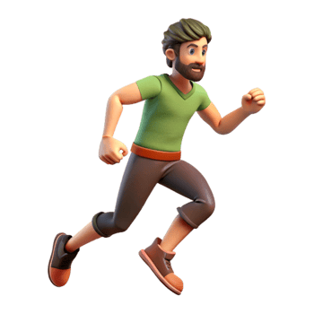 dramatic rustic Man Running Uphill Isolated detailed png