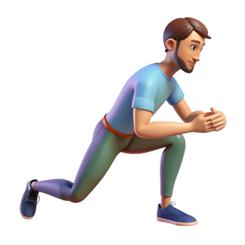 magnificent artistic Man Stretching Hamstring Side View Transparent Background 4K png